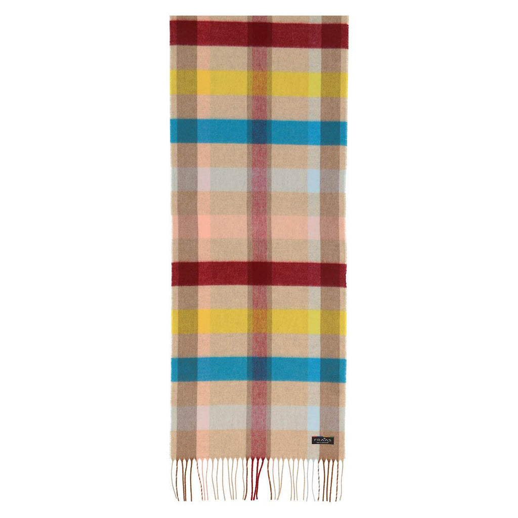 Fraas Scarf Cashmink Small Check Blue 625360 172 - SKRF
