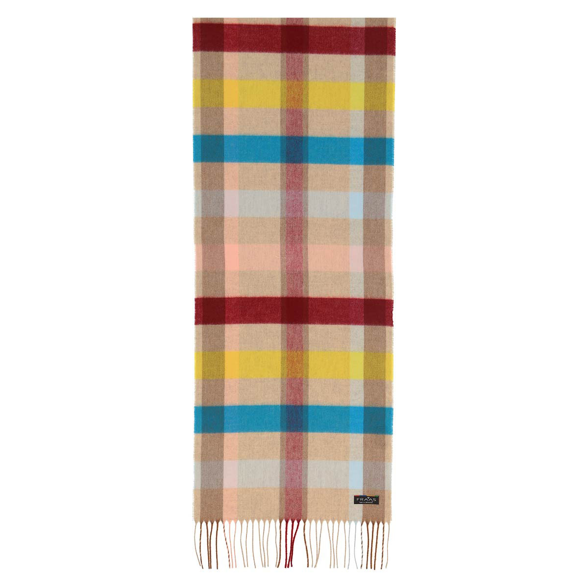 Fraas Scarf Cashmink Small Check Blue 625360 172 - SKRF