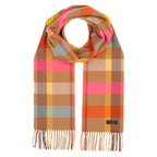 Fraas Scarf Cashmink Small Check Camel Hot Pink 625360 180 - SKRF