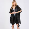 Geometric Pattern Cover Up With Tassels Black - SKRF