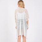 Geometric Pattern Cover Up With Tassels White - SKRF
