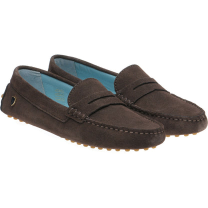 Herring Louisa Choclolate Brown Suede Ladies Rubber-Soled Driving Moccasins