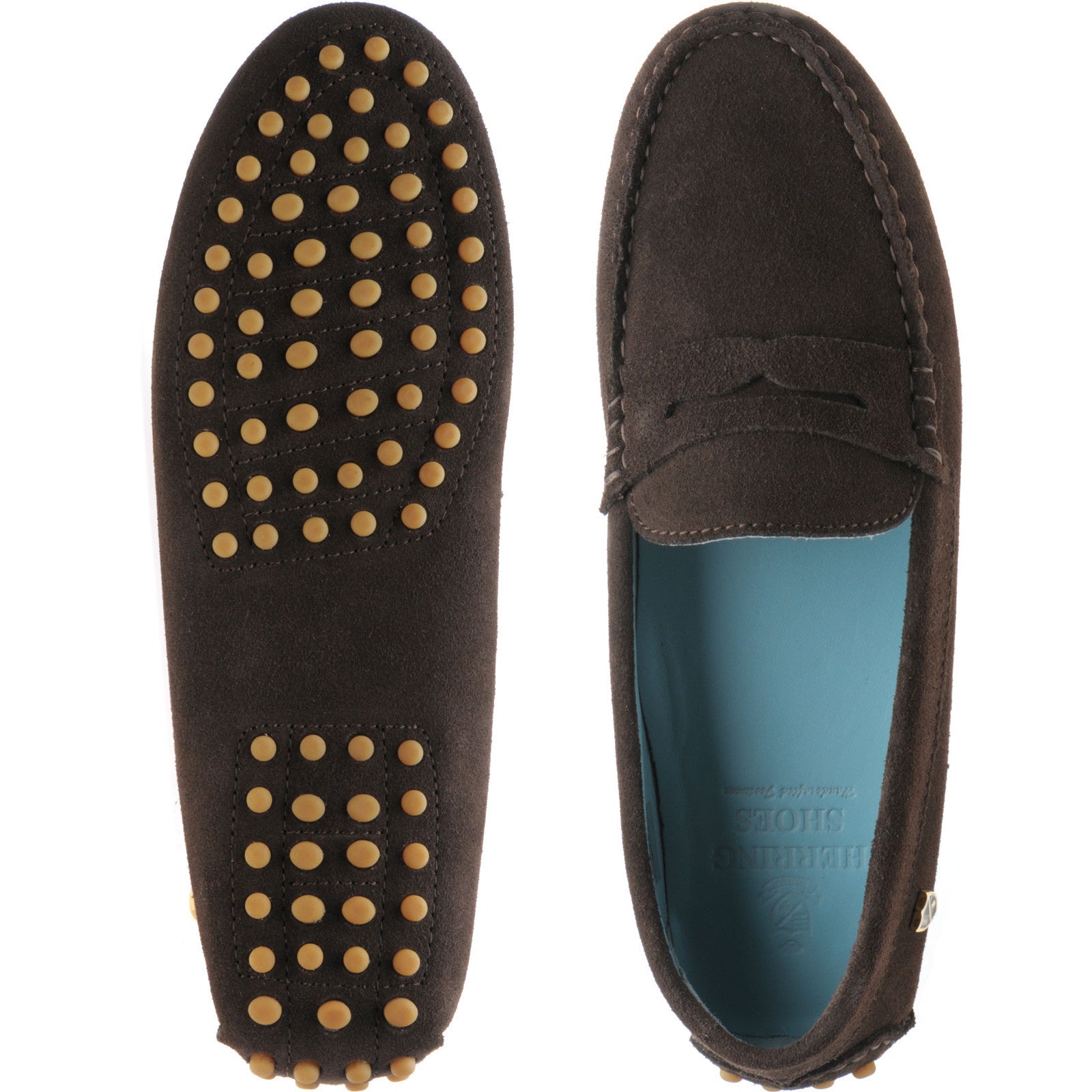 Herring Louisa Choclolate Brown Suede Ladies Rubber-Soled Driving Moccasins