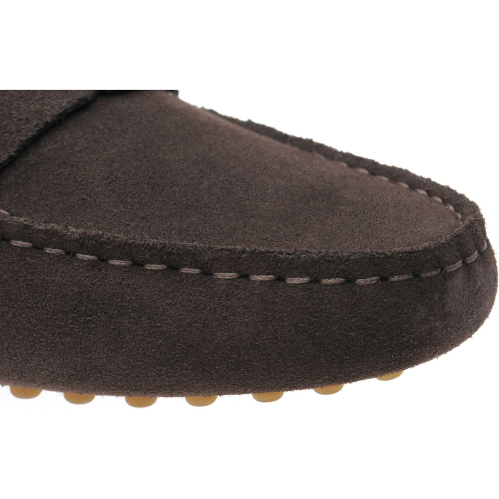 Herring Louisa Choclolate Brown Suede Ladies Rubber-Soled Driving Moccasins