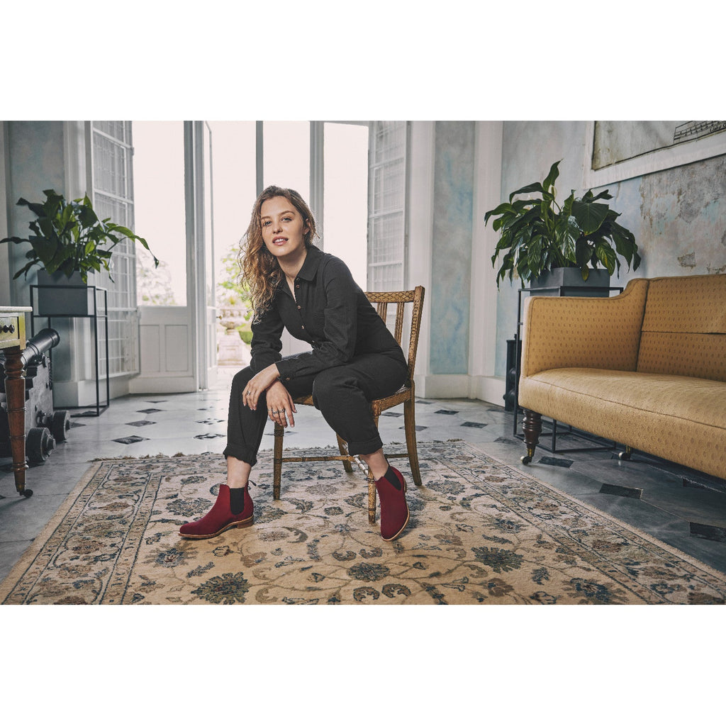 Herring Tamara ladies rubber-soled Chelsea boots in plum suede