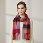 Soft Check Berrie Multicolour Winter Scarf With Tassels