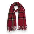 Tartan Winter Scarf With Tassle Ends Red