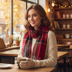 Tartan Winter Scarf With Tassle Ends Red