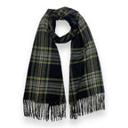 Tartan Winter Scarf With Tassle Ends Black Green