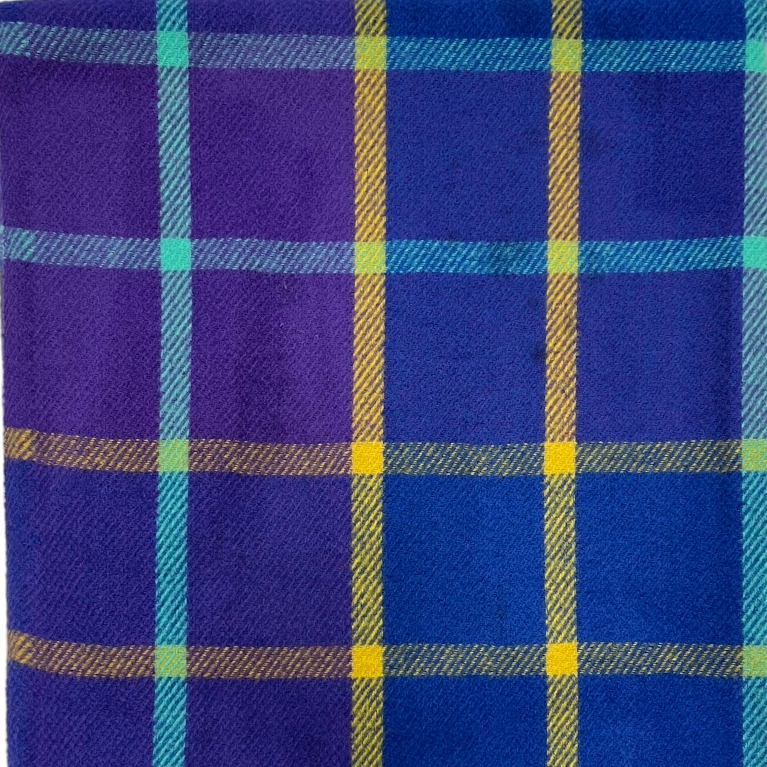 Colourful Royal Blue Check Scarf With Tassels