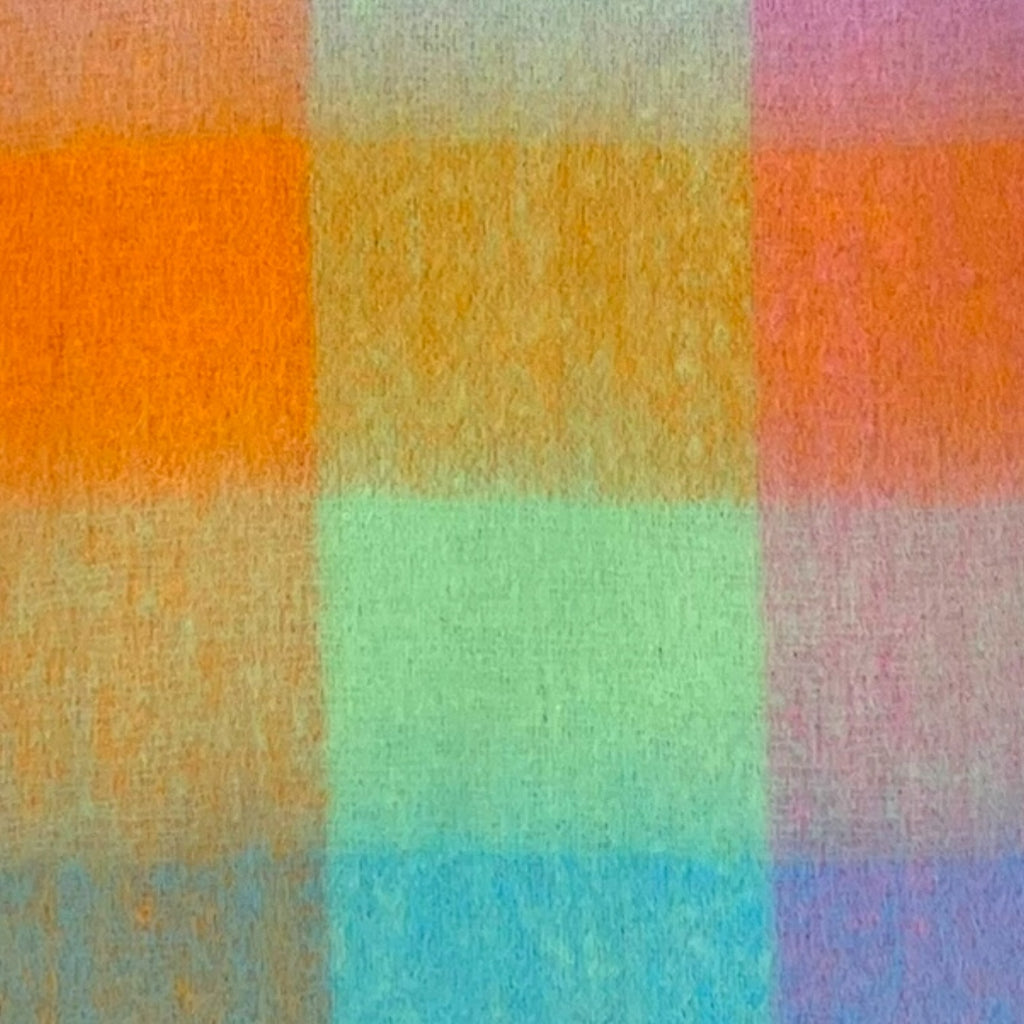 Soft Check Orange Multicolour Winter Scarf With Tassels