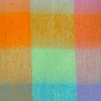 Soft Check Orange Multicolour Winter Scarf With Tassels