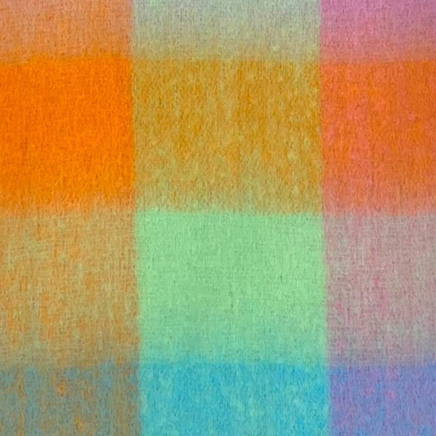 Soft Check Orange Multicolour Winter Scarf With Tassels