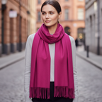 Hot Pink Plain Pashmina Style Tassel Scarf