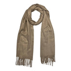 Stone Plain Pashmina Style Tassel Scarf