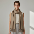 Stone Plain Pashmina Style Tassel Scarf