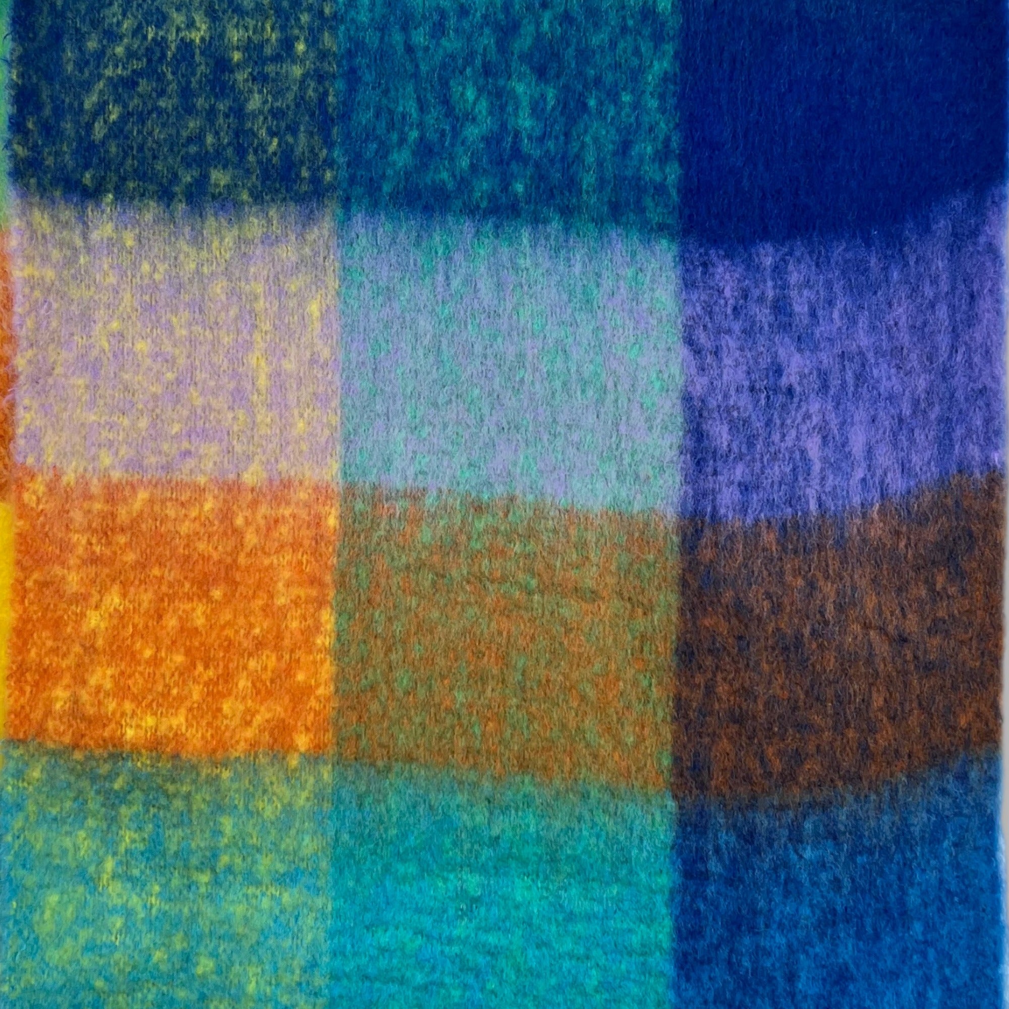 Soft Check Green Multicolour Winter Scarf With Tassels