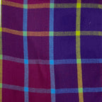 Colourful Purple Check Scarf With Tassels