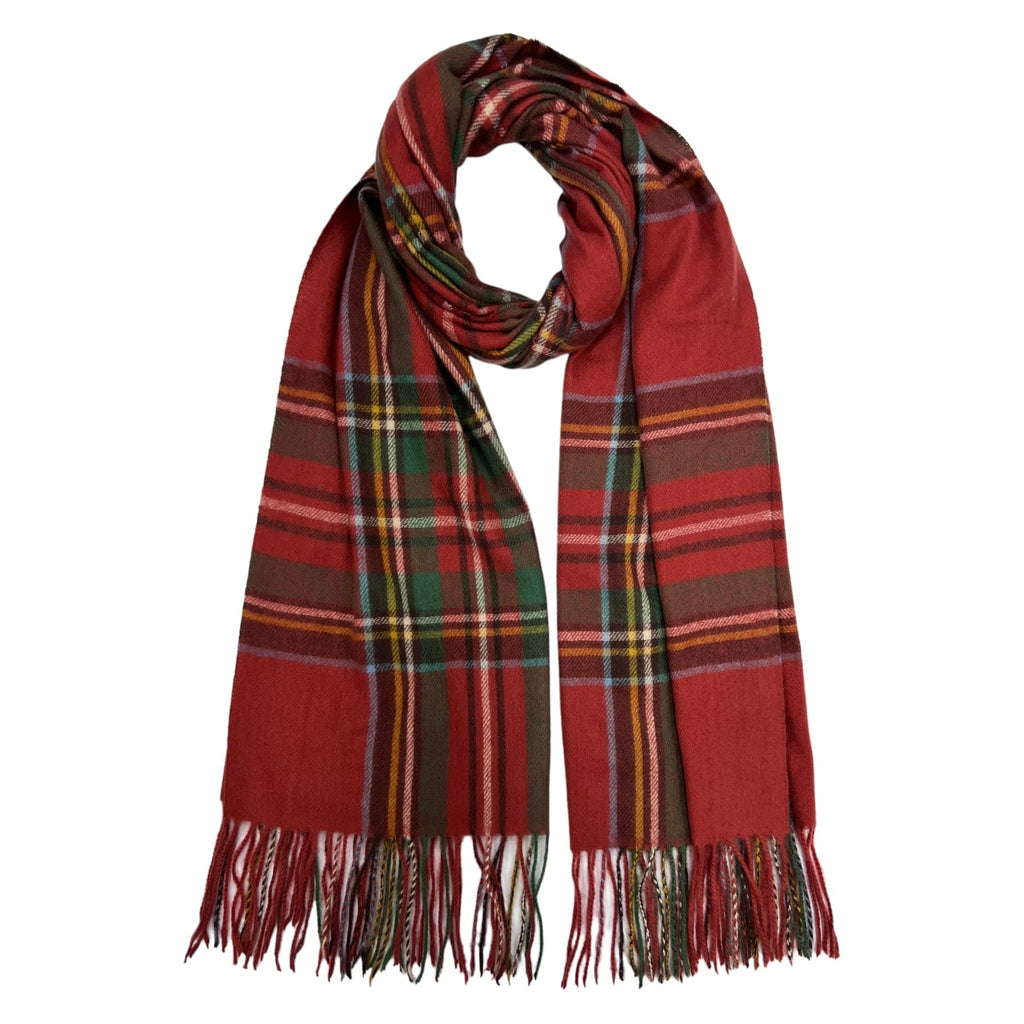 Tartan Winter Scarf With Tassle Ends Red