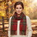 Tartan Winter Scarf With Tassle Ends Red