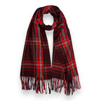 Tartan Winter Scarf With Tassle Ends Dark Red