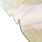 Lotus Green Pink Floral Print Chiffon Scar - SKRF