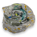 Mosaic Beige Print Fringe Edge Scarf