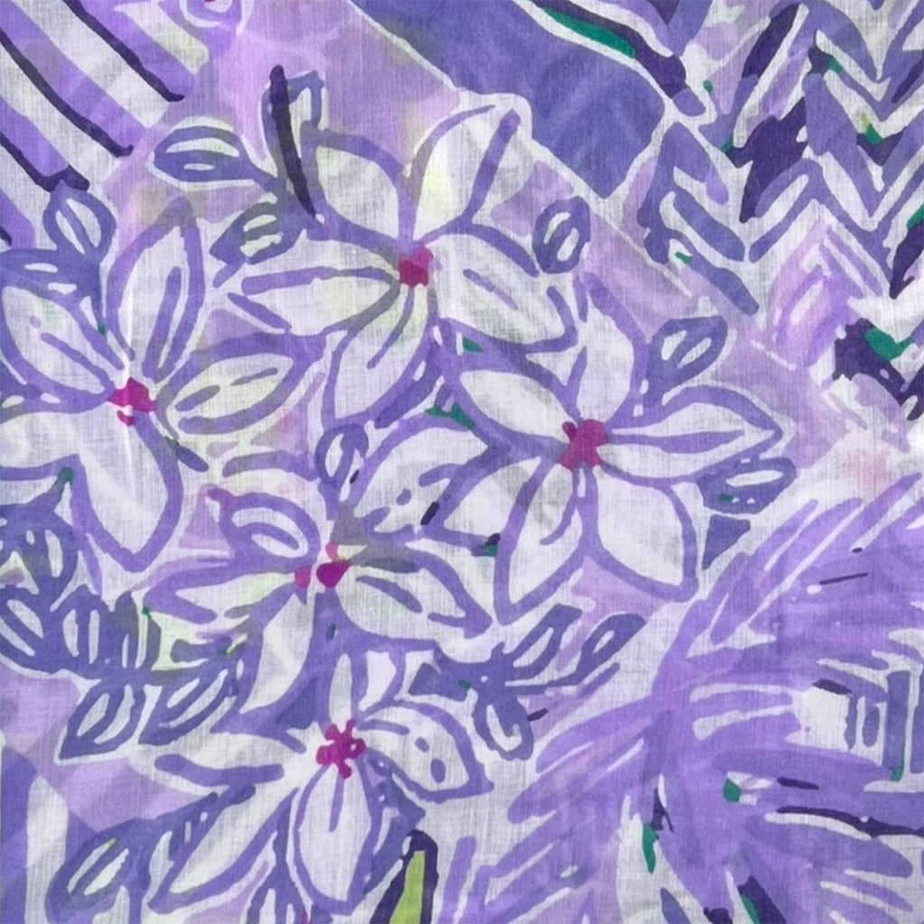 Mosaic Purple Print Fringe Edge Scarf - SKRF