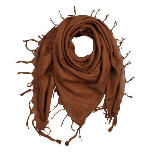 Pali Kufiya Style Brown Tassel Scarf - SKRF