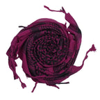 Pali Kufiya Style Magenta Pink Black Tassel Scarf - SKRF