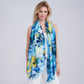 Pia Rossini Avalon Blue Abstract Floral Print Scarf - SKRF