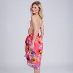Pia Rossini Copacabana Pink Floral Print Sarong - SKRF