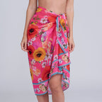 Pia Rossini Copacabana Pink Floral Print Sarong - SKRF
