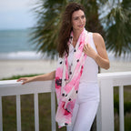 Pia Rossini Safia Pink Floral Polka Dot Print Scarf - SKRF