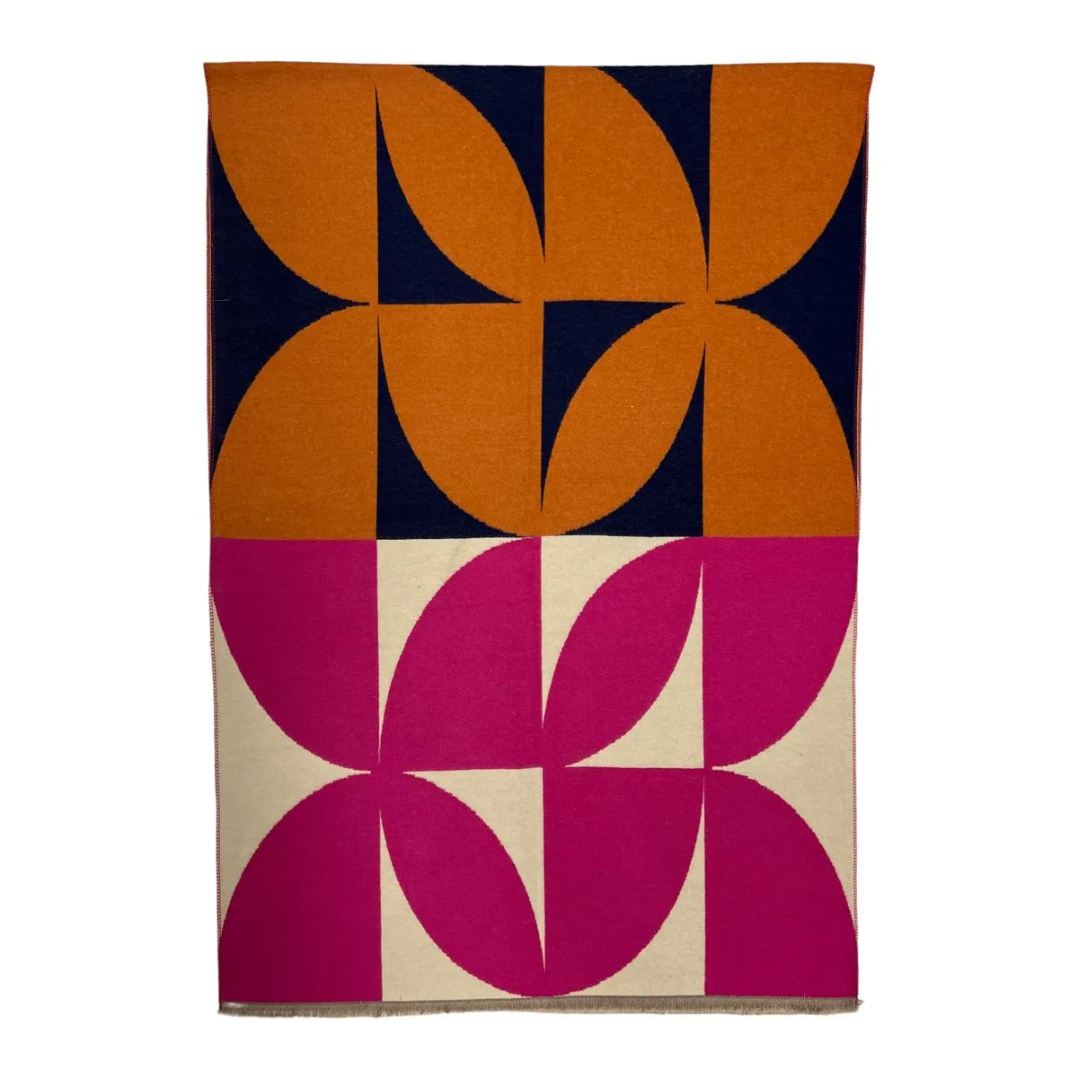 Retro Print Cashmere Blend Winter Scarf Hot Pink - SKRF