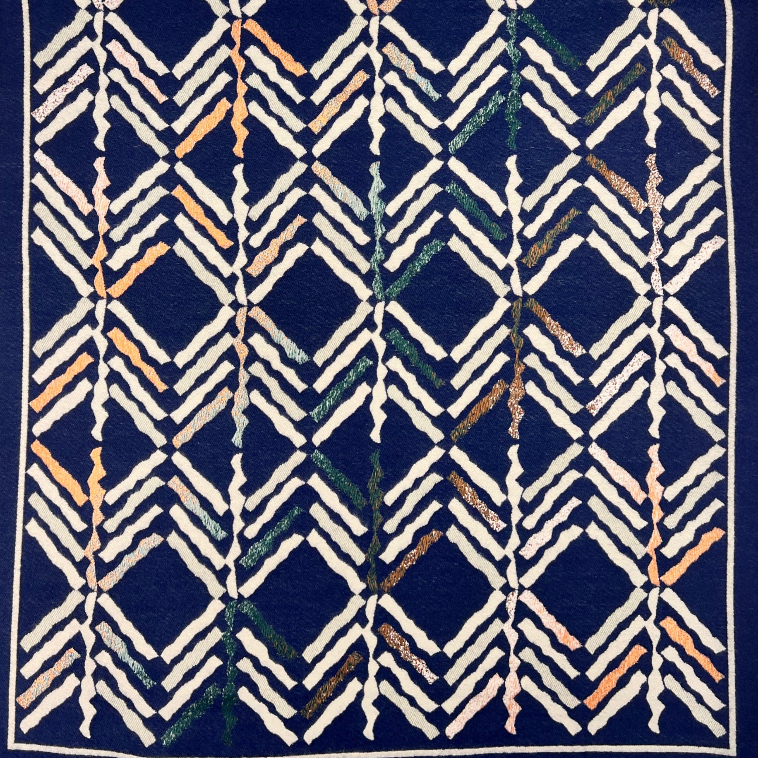 Reversible Arrow Print Wool Blend Winter Scarf Navy - SKRF