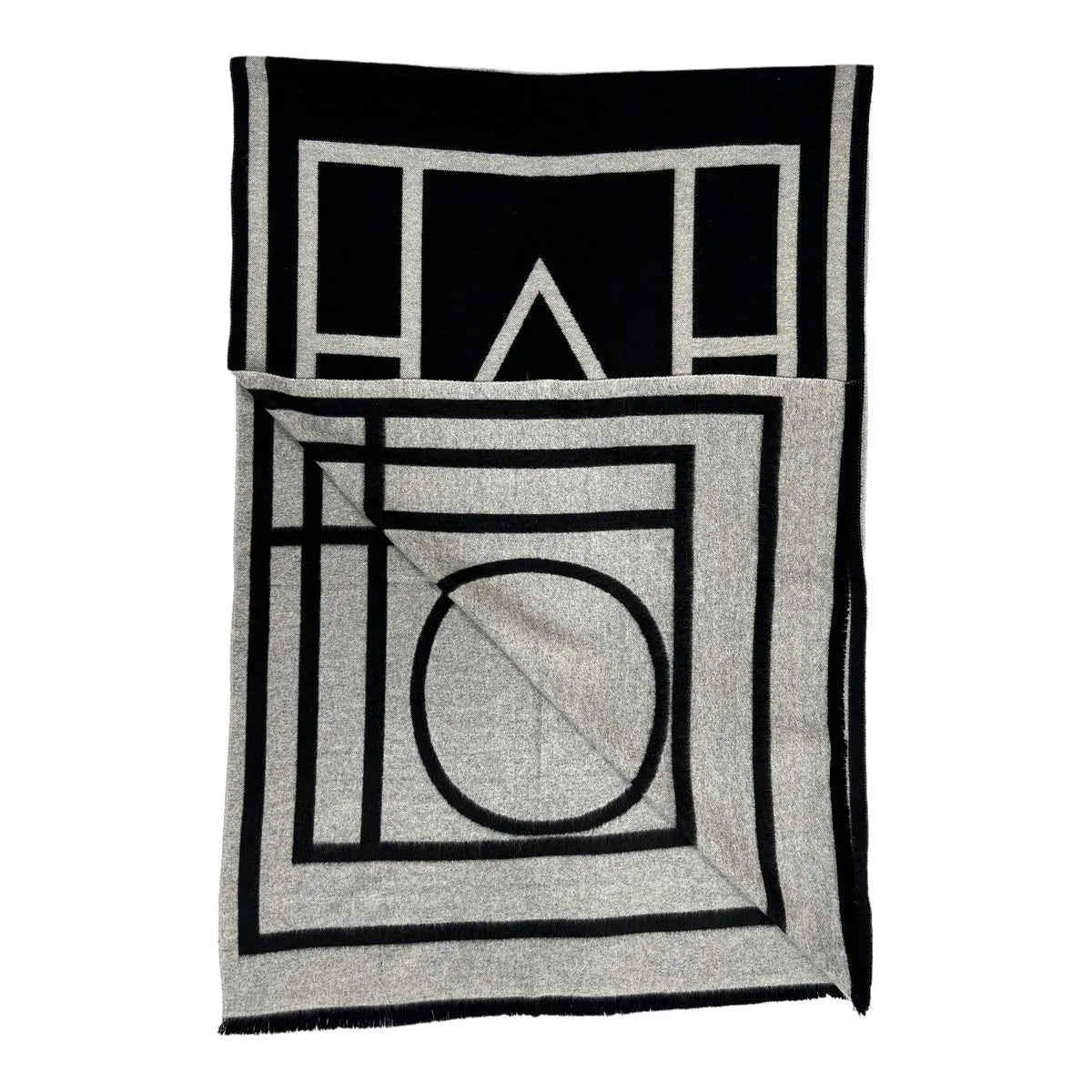 Reversible Geometric Print Cashmere Mix Winter Scarf - SKRF