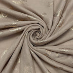 Rose Gold Foiled Leopard Print Scarf Taupe - SKRF