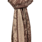 Soft Pleated Mini Leaves Print Winter Scarf Brown - SKRF