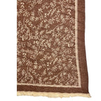 Soft Pleated Mini Leaves Print Winter Scarf Brown - SKRF