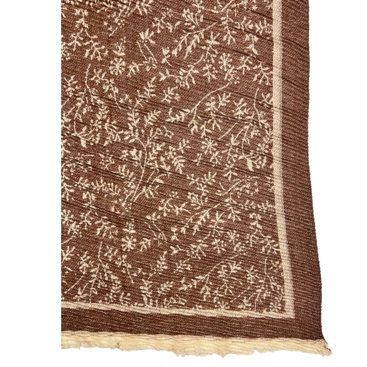 Soft Pleated Mini Leaves Print Winter Scarf Brown - SKRF