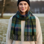 Tartan Winter Scarf With Tassle Ends Green