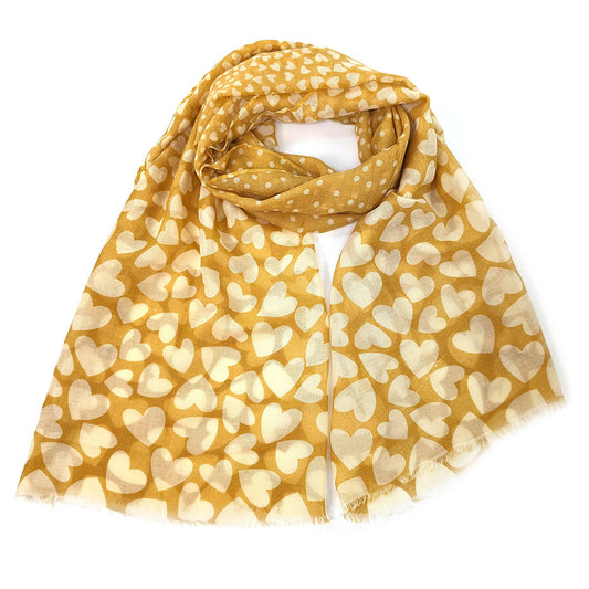 Tatki Expanding Hearts Sunset Yellow Scarf - SKRF