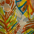 Tropical Flower & Leaf Orange Print Scarf - SKRF