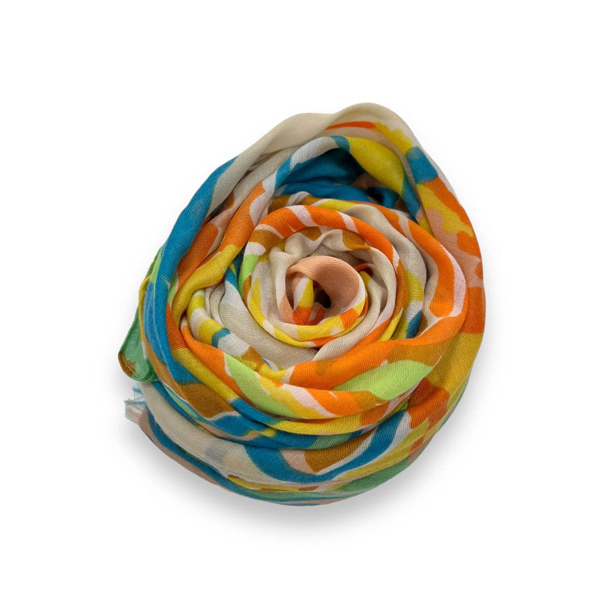 Tropical Flower & Leaf Orange Print Scarf - SKRF